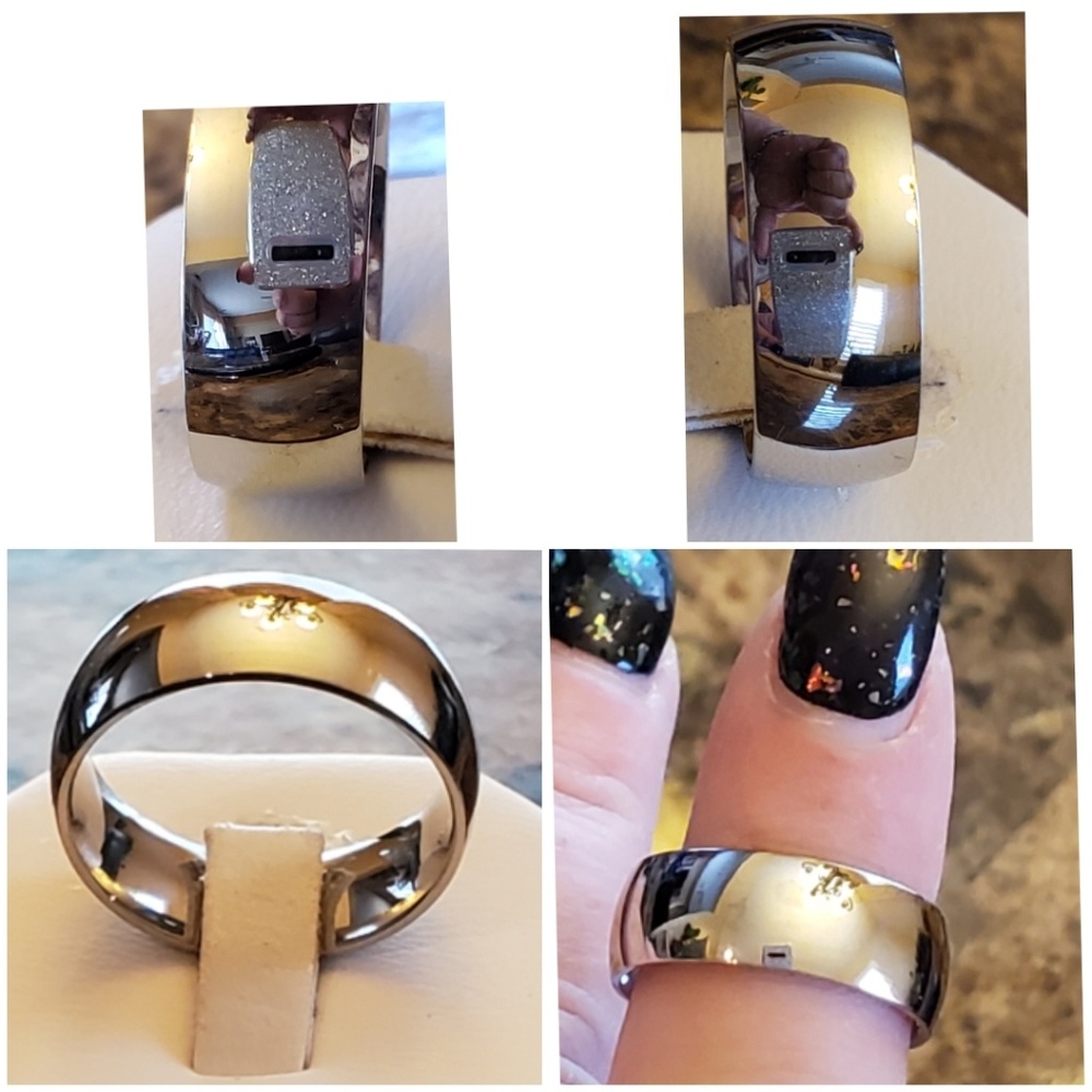 Wide Band Titanium Stainless Steel Band - Picture 2 of 3